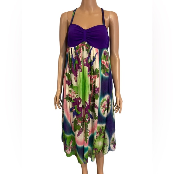 JEAN PAUL GAULTIER PARROT MESH BABYDOLL DRESS SZ: M
